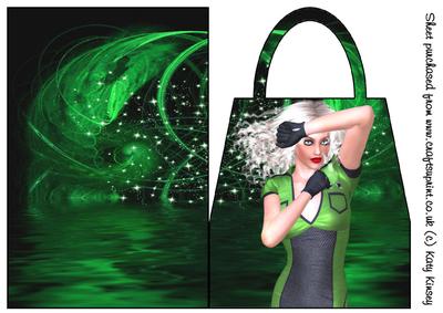 Evelyn in Green Handbag Card