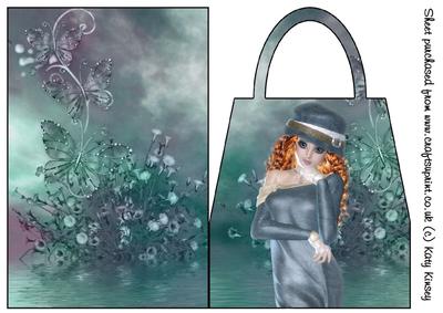 Demure in Blue Handbag Card