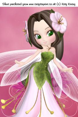 Petal Fairy in Pink A4 Card Front