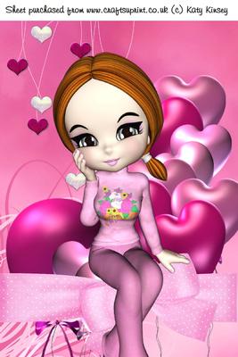Pretty in Pink Birthday A4 Card Front