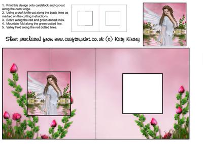 Amongst the Roses Fairy Square Foldback Card