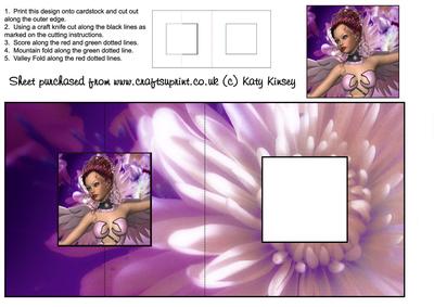 Angel with Flower Square Foldback Card