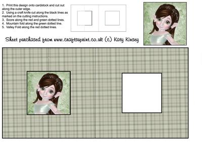 Pixie Dust in Green Square Foldback Card
