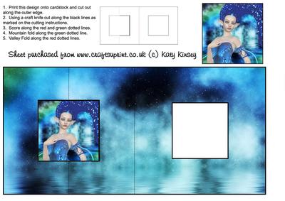 Starlit Elf in Blue Square Foldback Card