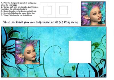 Blue Sprite Square Foldback Card