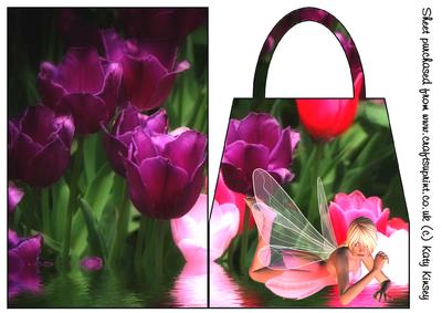 Fairy with Tulips Handbag Card