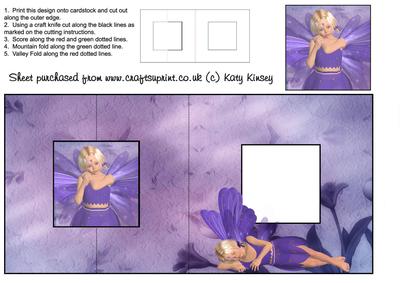 Iris Fairy Square Foldback Card