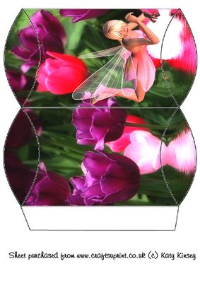 Fairy with Tulips Pillow Box