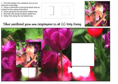 Fairy with Tulips Square Foldback Card