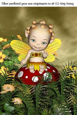 Sunny Daze Baby Fairy A4 Card Front