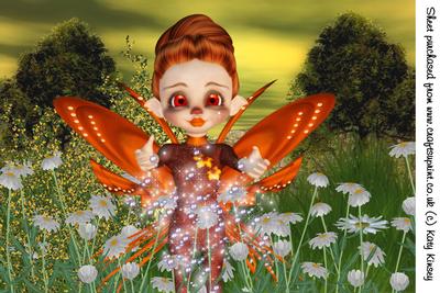 Daisy Magic Fairy A4 Card Front