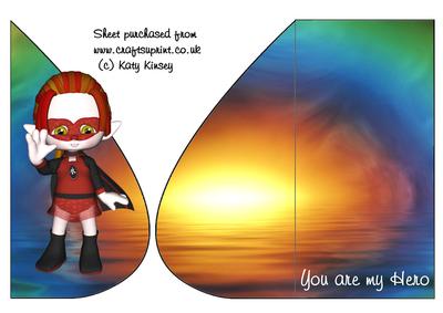You're My Hero in Red Teardrop Card