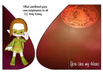 You're My Hero in Green Teardrop Card