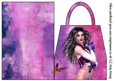 Glamour Girl in Purple Handbag Card
