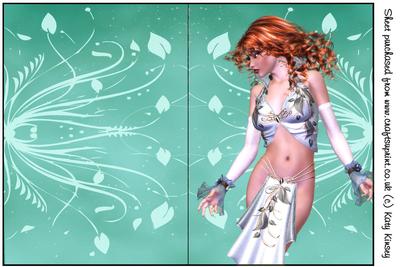 Glamour Girl in Green A5 Print & Fold Card