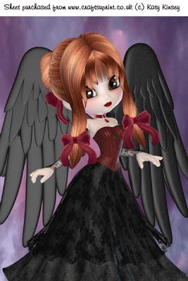 Sweet Gothic Angel A4 Card Front #1