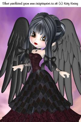 Sweet Gothic Angel A4 Card Front #2