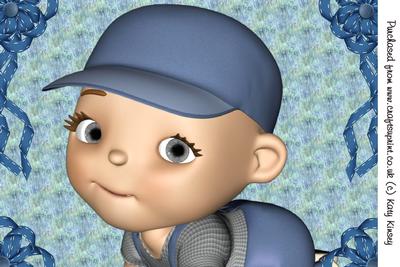Little George Baby Boy A4 Card Front