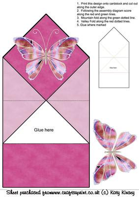 Pink Butterfly Pop Up Spring Card