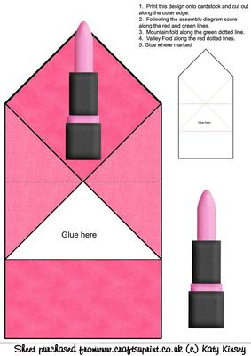 Pink Lipstick Pop Up Spring Diamond Top Card