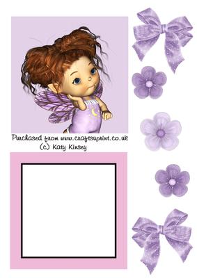 Baby Fairy in Lilac Shaker Card