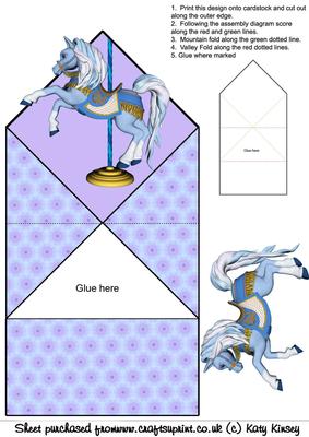 Carousel Horse Pop Up Spring Card