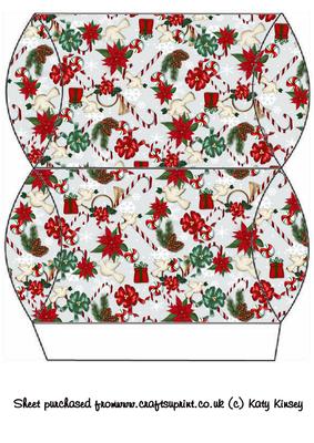 Christmas Jumble Pillow Box in Blue
