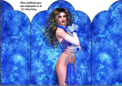 Glamour Girl in Blue Gatefold Card