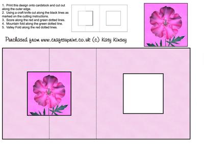 Pretty Pink Flower Square Foldback Card