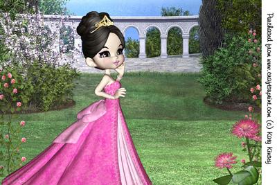 Princess Caelia in Pink A4 Card Front