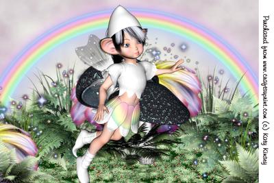 Pippa Pixie in White A4 Card Front