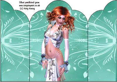 Glamour Girl in Green Gatefold Card