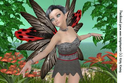 Ladybird Fairy A4 Card Front #2