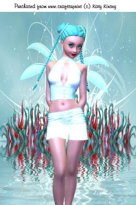 Teenage Fairy in Turquoise A4 Card Front