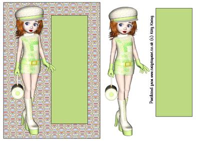 Groovy Sixties Girl Topper in Lime