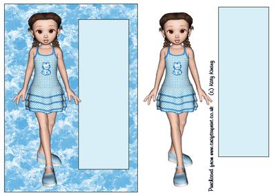 Chrissie in Blue Card Topper