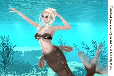 Mermaid Beneath the Sea A4 Card Front