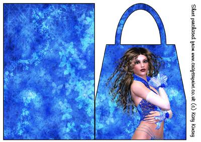 Glamour Girl in Sapphire Blue Handbag Card