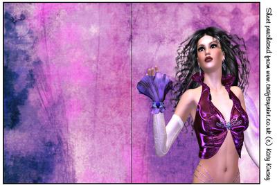 Glamour Girl in Purple Print & Fold A5 Card