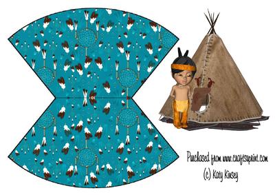 Little Native American Brave Over the Top Wobble Card