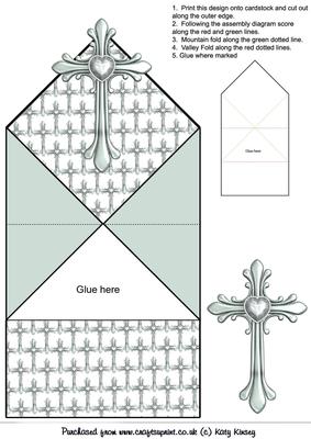 Ornate Cross Religious Pop Up Spring Card Diamond