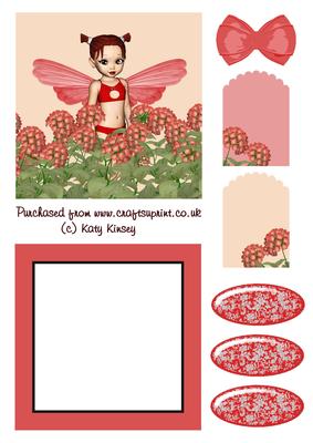 The Geranium Fairy Shaker Card