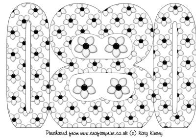 Daisy Dots 30th Birthday Shaped Card