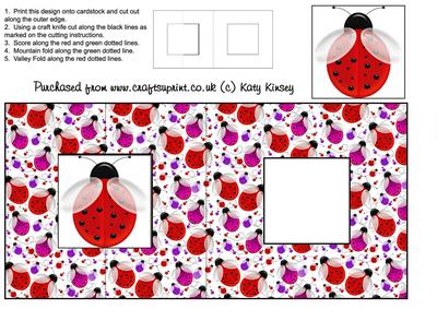 Lots of Ladybirds Square Foldback Card
