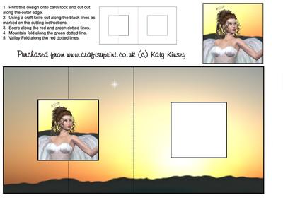 Angel and Star Square Foldback Card