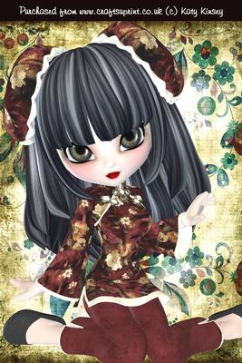 Little China Girl in Brown A4 Card Front