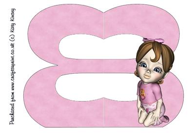 Your 3rd Birthday Number 3 Shaped Card Girl 1