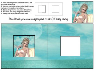 Angel Over the Ocean Square Foldback Card