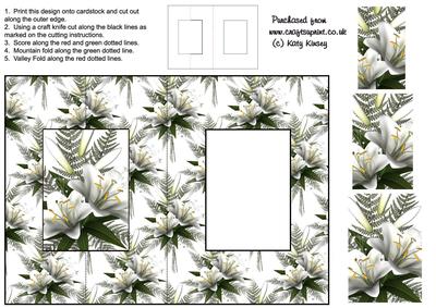 White Lily Foldback Card with Simple Pyramage