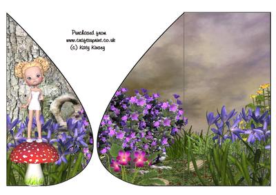 Sweet Fairy on Toadstool Tear Drop Card
